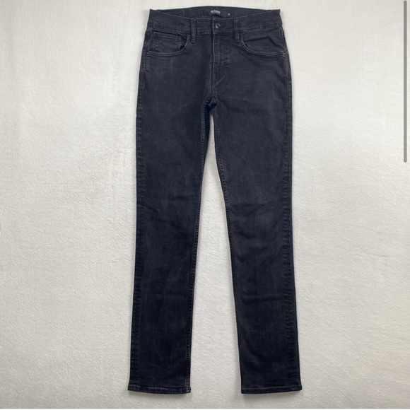 Hudson Blake Slim Straight Fit Twill Denim Jeans (Black) - Picture 11 of 11